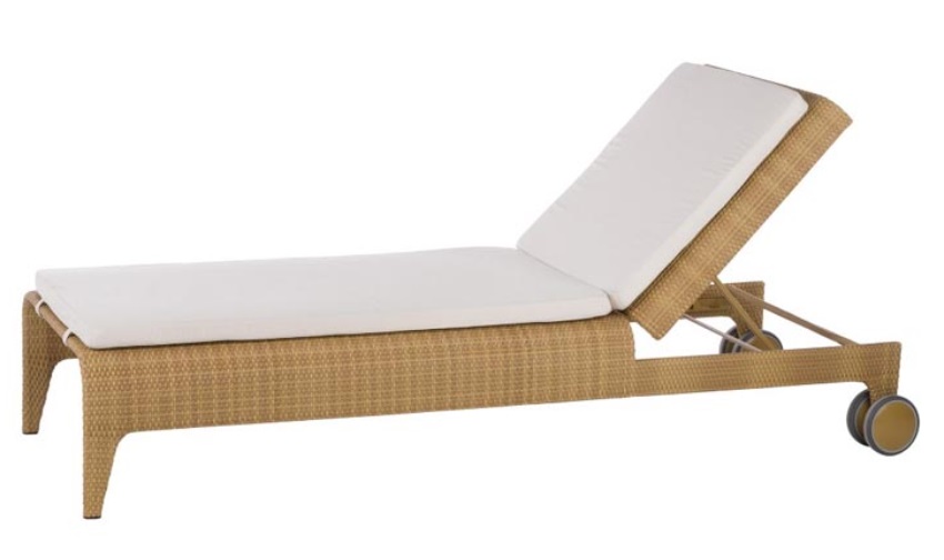 Plastic imitation rattan sun lounger