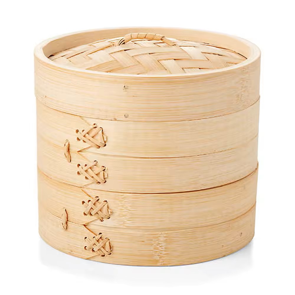 Xửng hấp tre hai tầng/ Xửng hấp Dimsum 15cm - mẫu 2