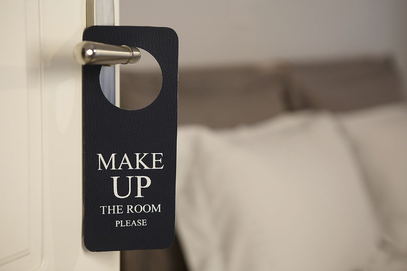 Do Not Disturb Sign - Thẻ dọn phòng khách sạn bằng da