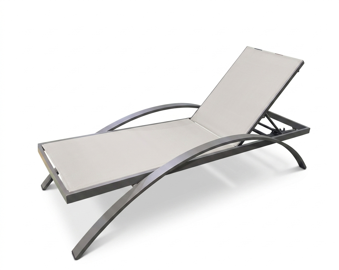 Aluminum Frame Pool Sun Lounger with Powder-Coated Finish