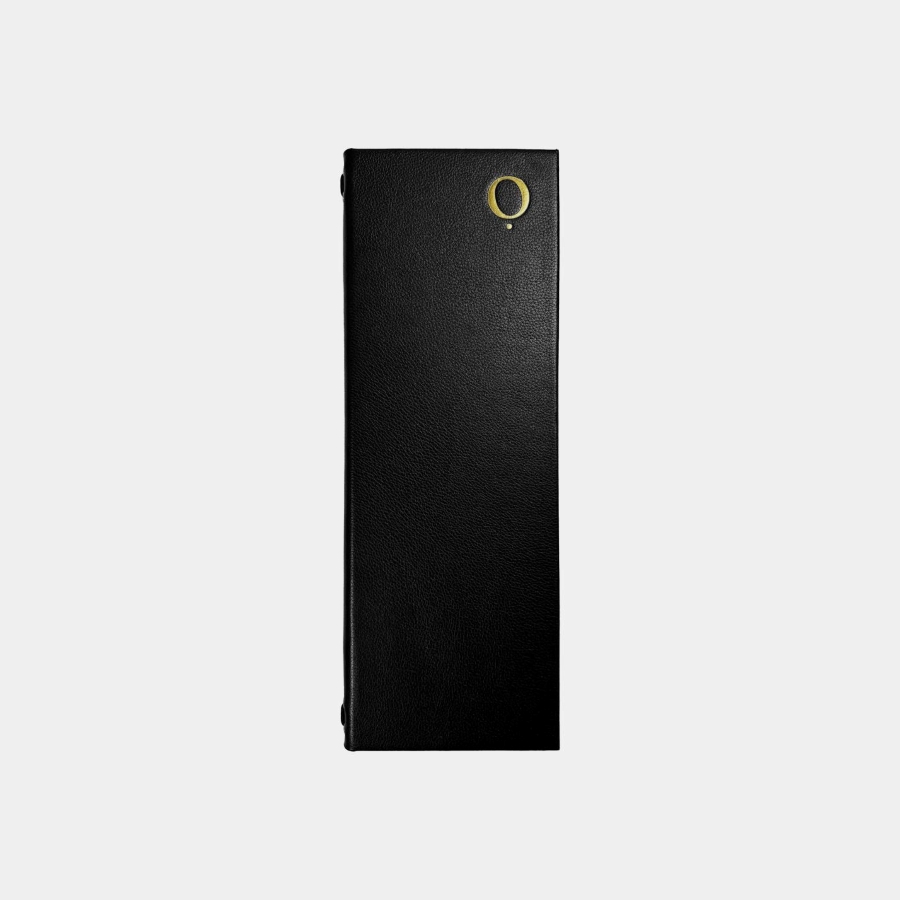 Leather covers for food menus, wine and beverage lists, and hotel minibar menus, tailored to different hospitality applications.